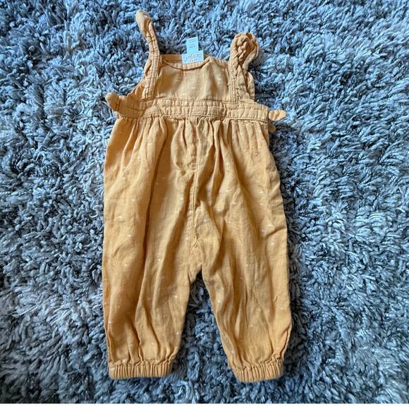 Cat & Jack Baby Girl 0-3 Months Mustard Yellow Romper Jumpsuit Outfit Cotton - Picture 2 of 8